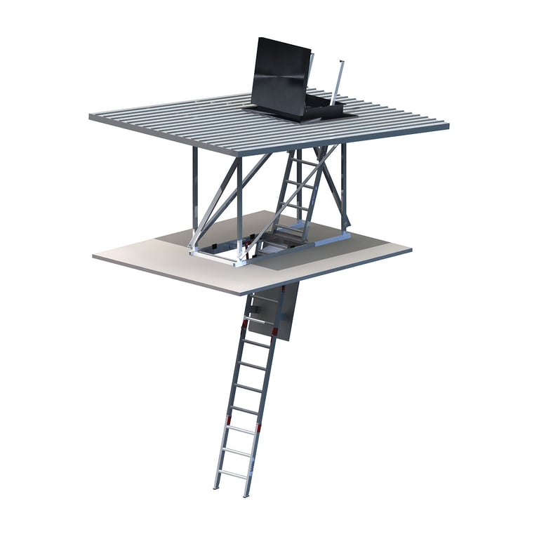 LD461-Kattsafe-commercial-fold-down-ladder-with-extension-and-access-hatch Image of Ladder FoldDown Kattsafe Maxi SuspensionKit