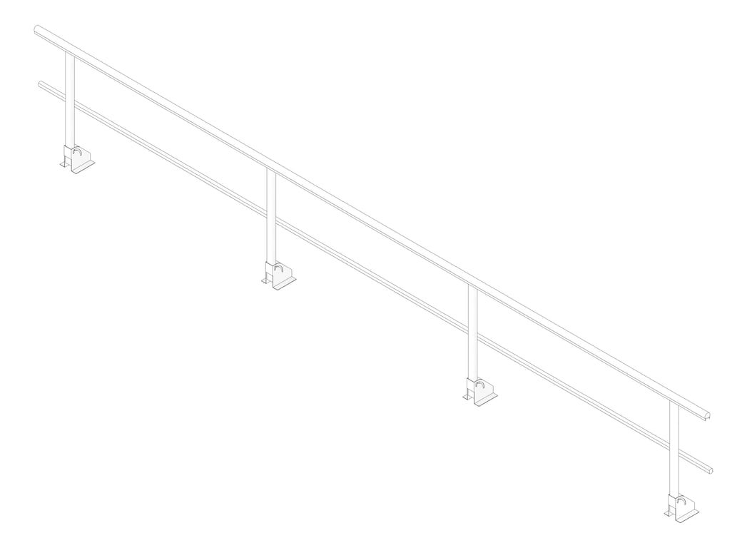 3D Documentation Image of Guardrail Kattsafe TopMount FoldDown