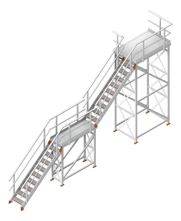 Stair Modular Kattsafe 2Stages LeftExit