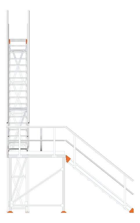 Front Image of Stair Modular Kattsafe LShape 2Stages