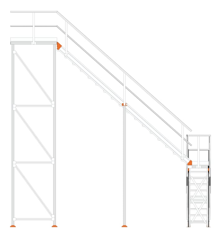 Left Image of Stair Modular Kattsafe LShape 2Stages