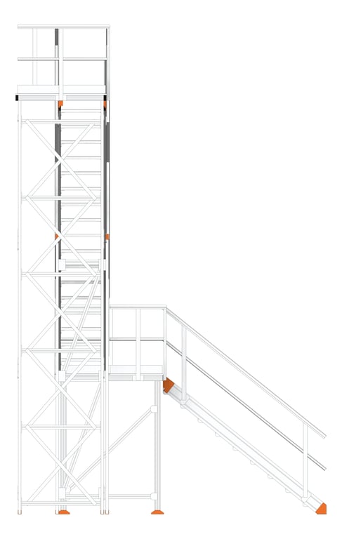 Front Image of Stair Modular Kattsafe LShape 2Stages RightExit