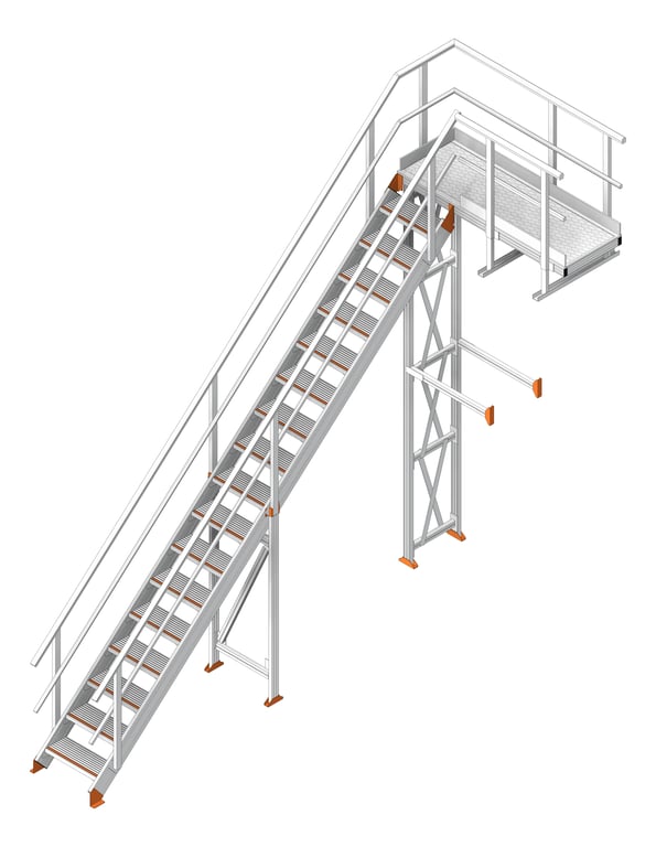 Image of Stair Modular Kattsafe Platform NoSupport RightExit