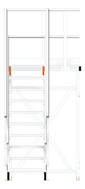 Front Image of Stair Modular Kattsafe Platform RightExit