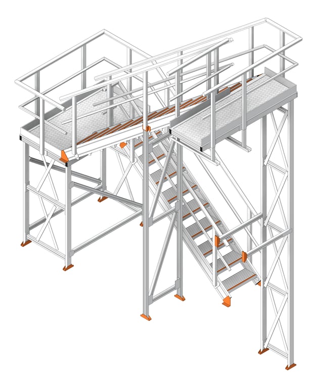 Stair Modular Kattsafe UShape 2Stages RightExit
