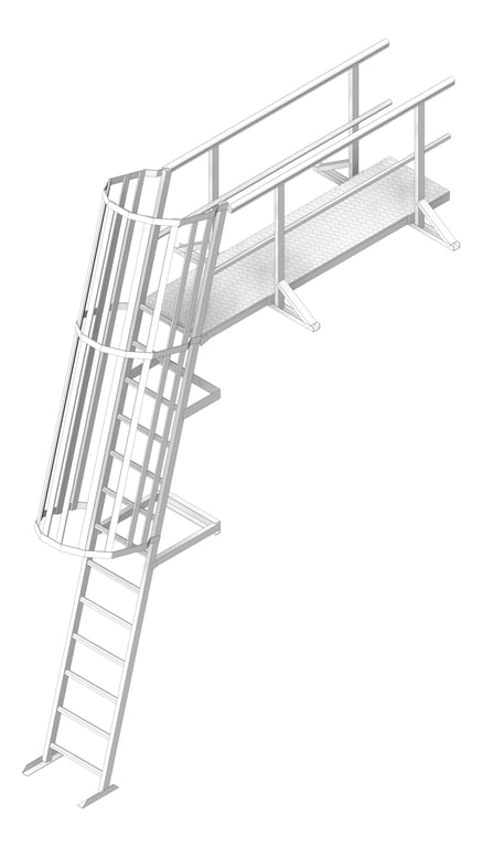 Ladder Rung Kattsafe Angled Caged AccessKit