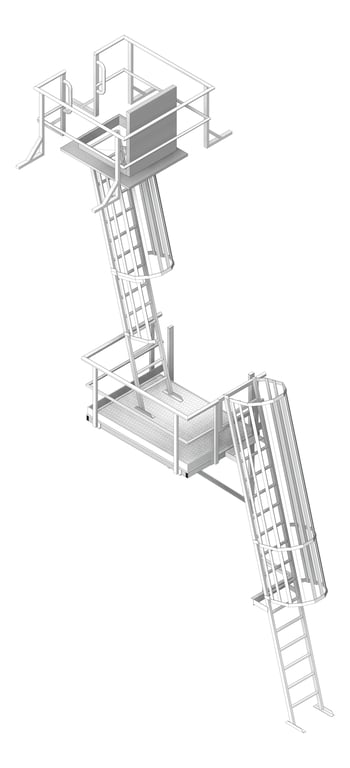 Ladder Rung Kattsafe Angled Caged RoofAccessHatch Midway