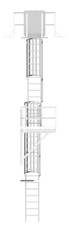 Left Image of Ladder Rung Kattsafe Angled Caged RoofAccessHatch Midway