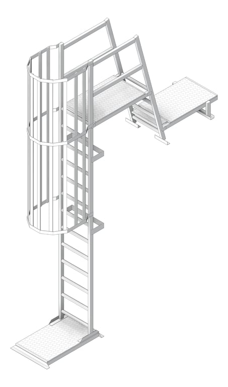Ladder Rung Kattsafe Vertical Caged ParapetPlatform