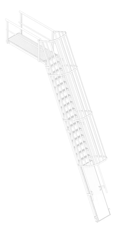 3D Documentation Image of Ladder Step Kattsafe WithPlatform