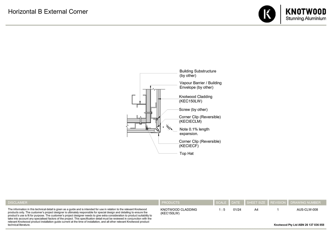  Image of AUS-CLW-008 - Horizontal B External Corner