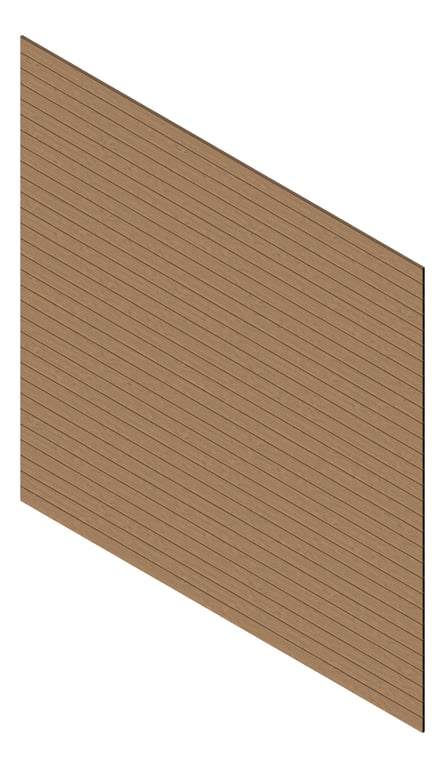 3D Presentation Image of Cladding Aluminium Knotwood Traditional Horizontal 100Flat Sycamore