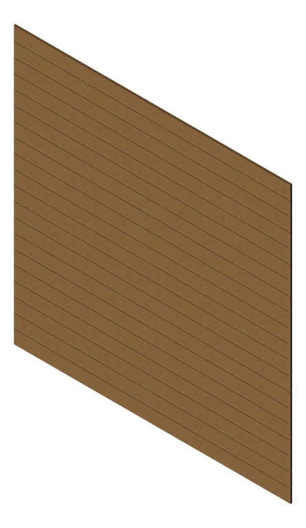 3D Presentation Image of Cladding Aluminium Knotwood Traditional Horizontal 150Flat Iroko