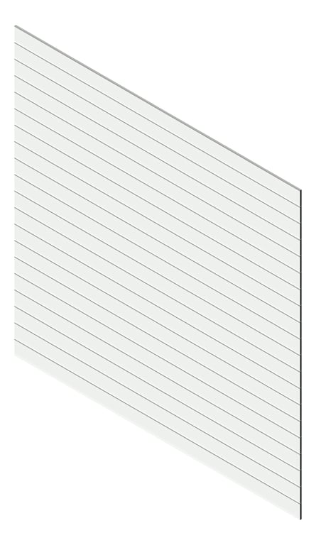 3D Presentation Image of Cladding Aluminium Knotwood Traditional Horizontal 150Flat White