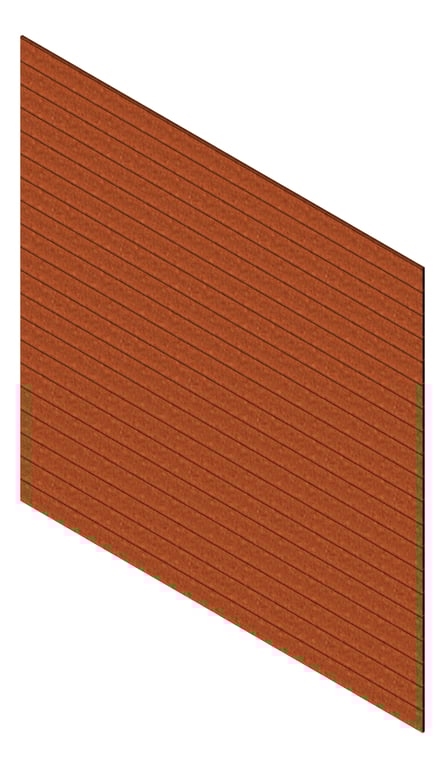 3D Presentation Image of Cladding Aluminium Knotwood Traditional Horizontal 150Shadowline AmberRust