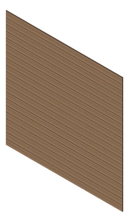 3D Presentation Image of Cladding Aluminium Knotwood Traditional Horizontal 150Shadowline FrenchWalnut