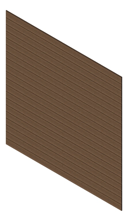 3D Presentation Image of Cladding Aluminium Knotwood Traditional Horizontal 150Shadowline QueenslandWalnut