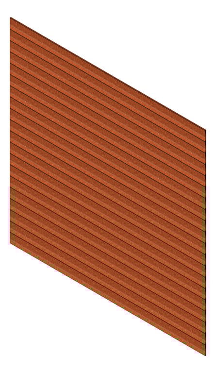 3D Presentation Image of Cladding Aluminium Knotwood Traditional Horizontal 150Shiplap AmberRust