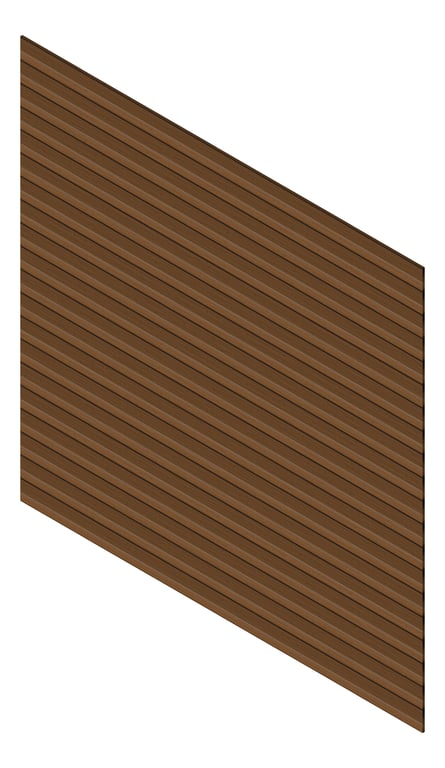 3D Presentation Image of Cladding Aluminium Knotwood Traditional Horizontal 150Shiplap Chestnut