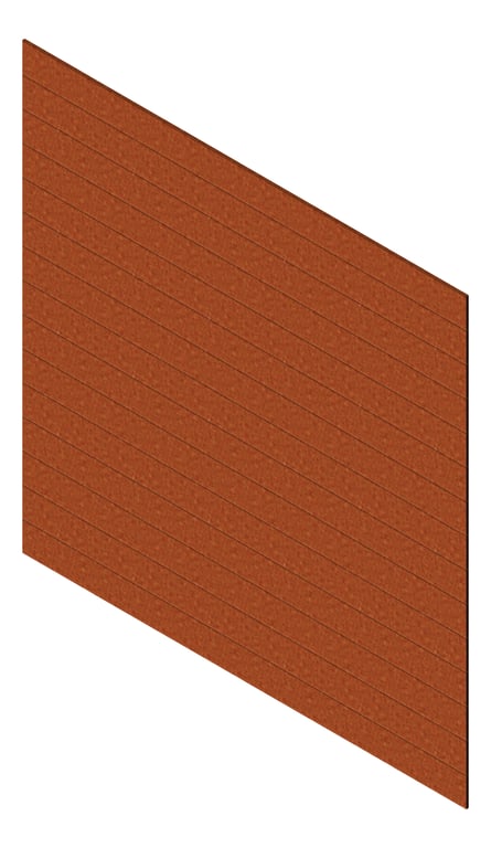 3D Presentation Image of Cladding Aluminium Knotwood Traditional Horizontal 200Flat AmberRust