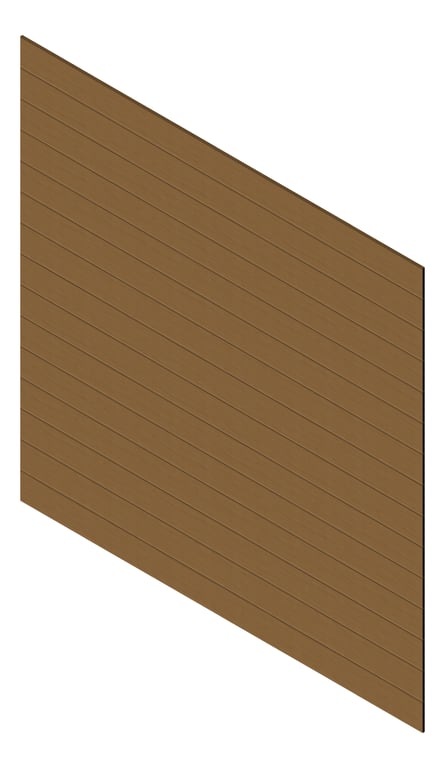 3D Presentation Image of Cladding Aluminium Knotwood Traditional Horizontal 200Flat Iroko