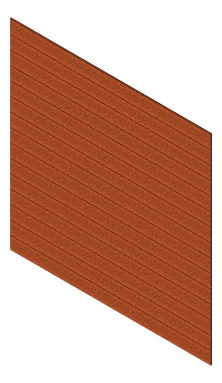 3D Presentation Image of Cladding Aluminium Knotwood Traditional Horizontal 200Shadowline AmberRust