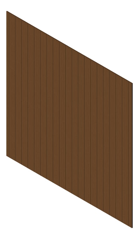 3D Presentation Image of Cladding Aluminium Knotwood Traditional Vertical 150Flat Chestnut