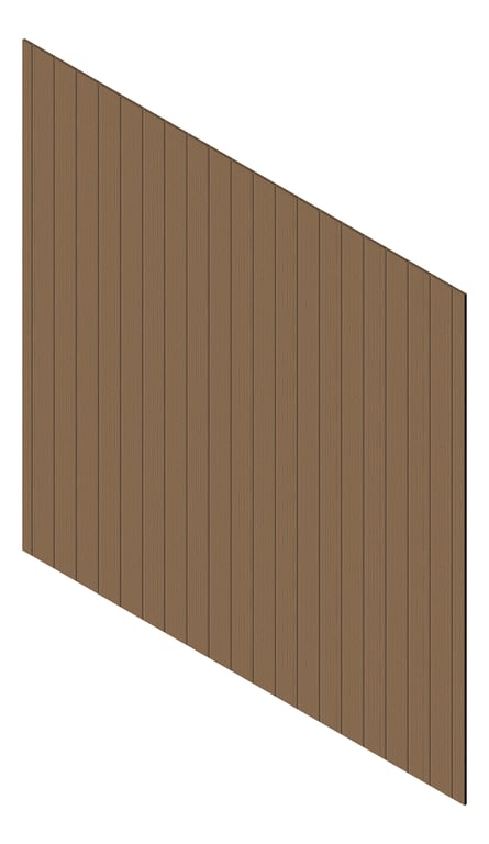 3D Presentation Image of Cladding Aluminium Knotwood Traditional Vertical 150Flat FrenchWalnut