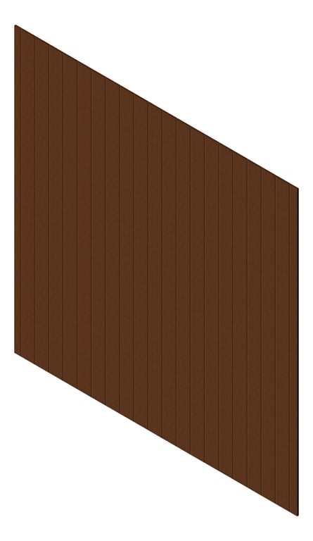 3D Presentation Image of Cladding Aluminium Knotwood Traditional Vertical 150Flat Merbau