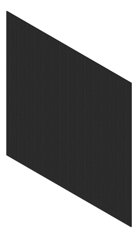 3D Presentation Image of Cladding Aluminium Knotwood Traditional Vertical 200Flat BlackCedar