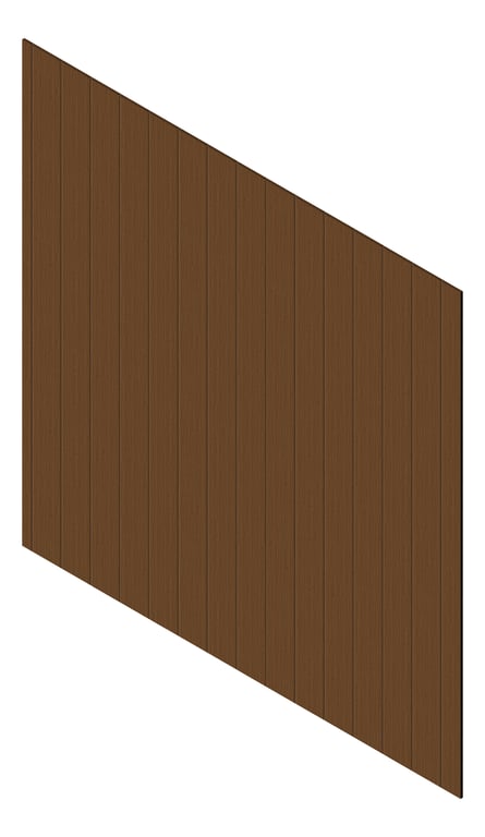 3D Presentation Image of Cladding Aluminium Knotwood Traditional Vertical 200Flat Chestnut