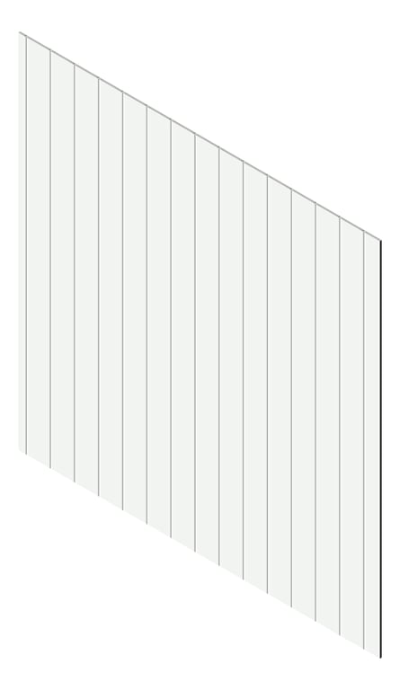 3D Presentation Image of Cladding Aluminium Knotwood Traditional Vertical 200Flat White