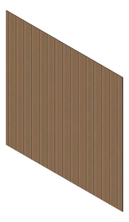 3D Presentation Image of Cladding Aluminium Knotwood Traditional Vertical 200Shadowline FrenchWalnut