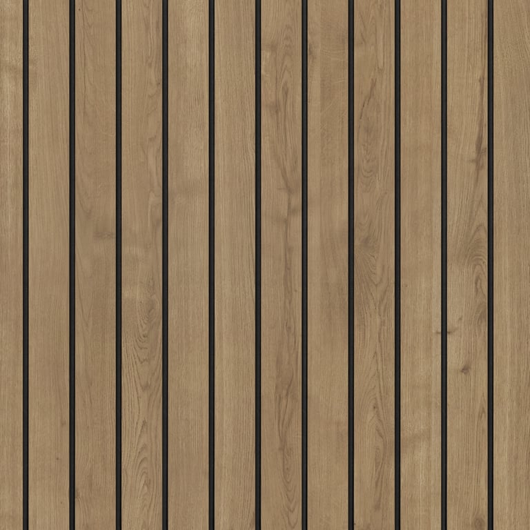 Panel Decorative Laminex Architectural Batten40 BlackShadowline PlankedUrbanOak