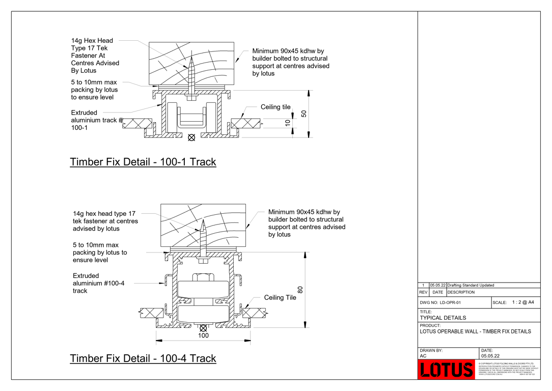 LD-OPR-01 - LOTUS OPERABLE WALL - TIMBER FIX DETAILS