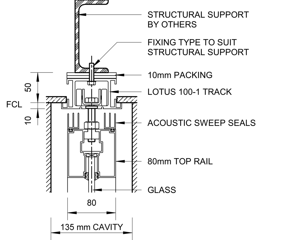 Navigate to SL80+ - Bi-Parting Cavity Slider - Ceiling Recessed - Head Track