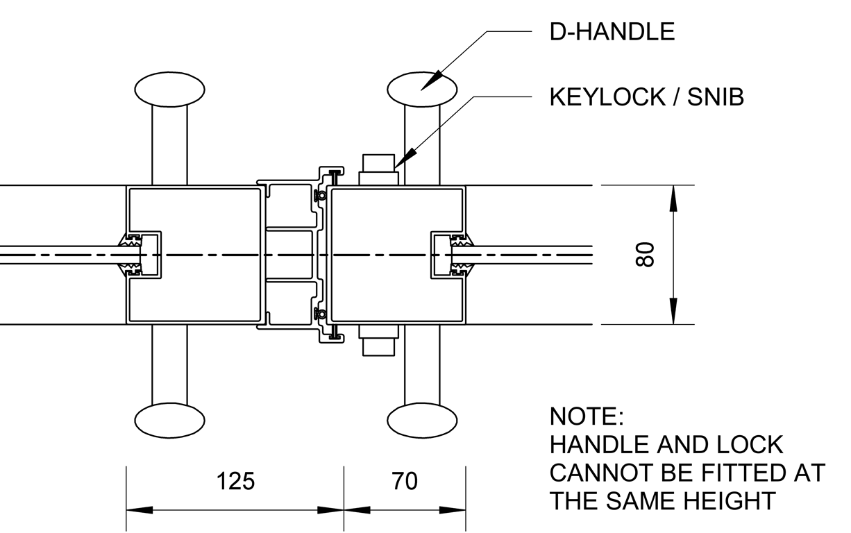 SL80+ - Bi-Parting Face Slider - Ceiling Recessed - Bi-Parting Stile