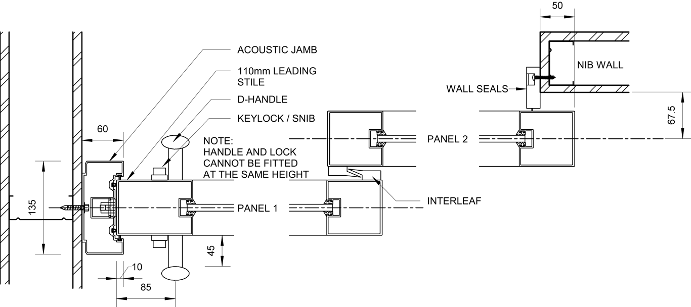  Image of SL80+ - Dual Face Slider - Ceiling Recessed - Plan View