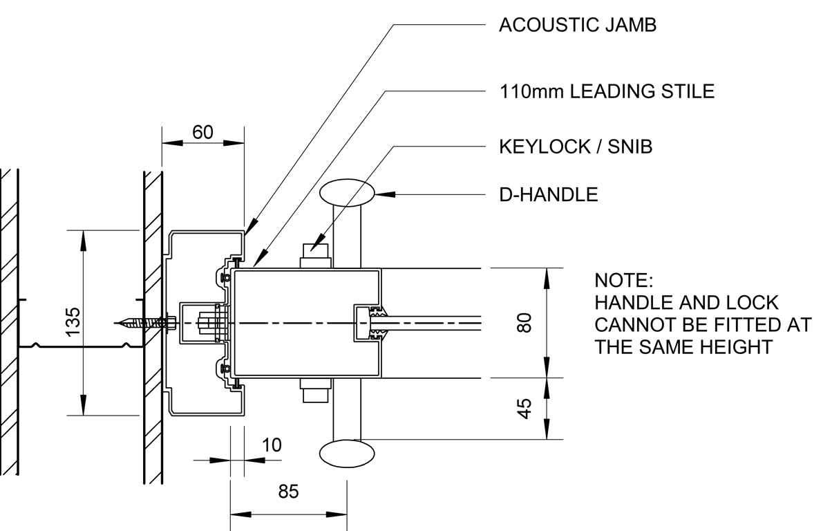  Image of SL80+ - Single Cavity Slider - Ceiling Recessed - Jamb