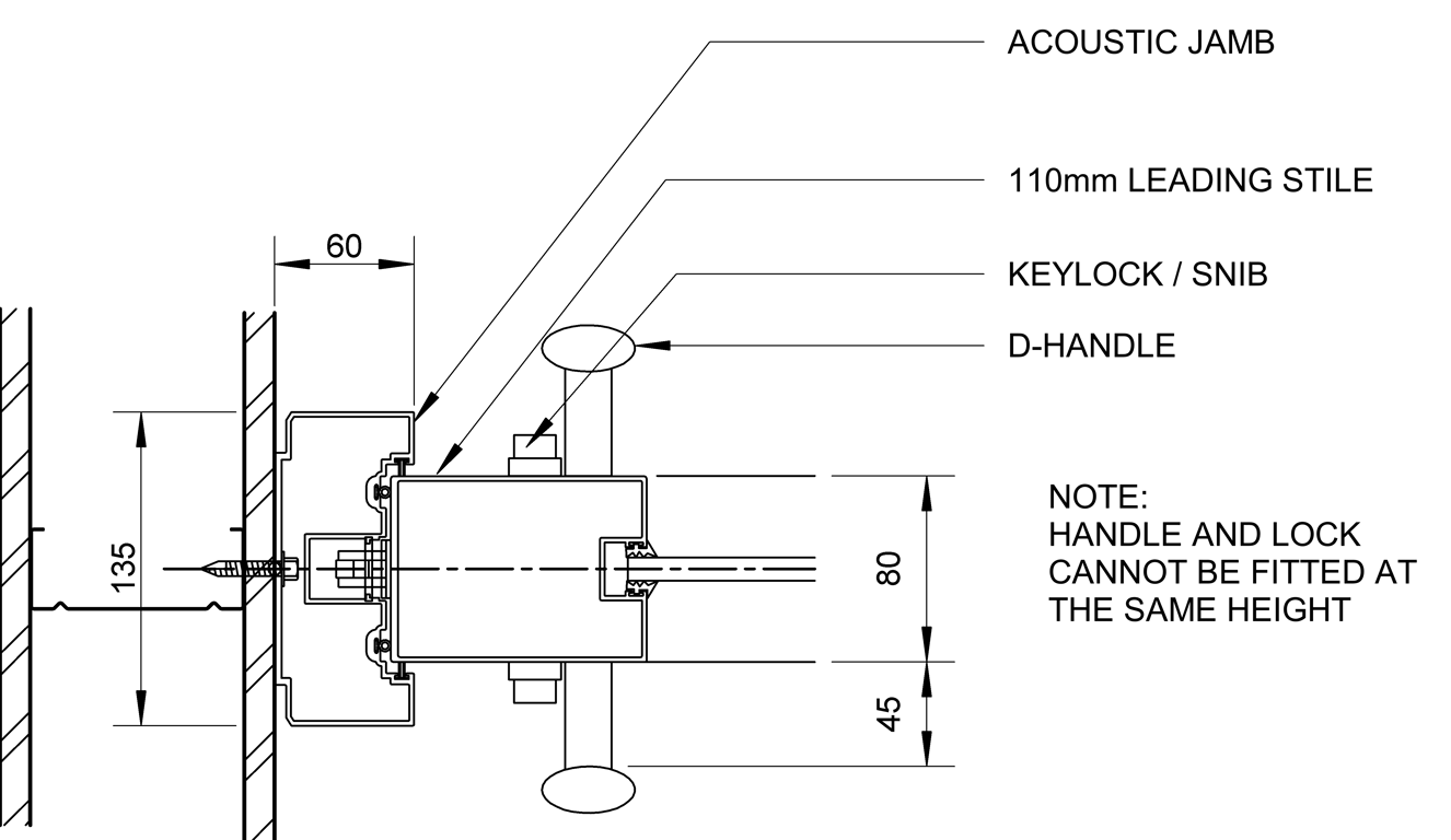  Image of SL80+ - Single Face Slider - Face Fixed - Jamb