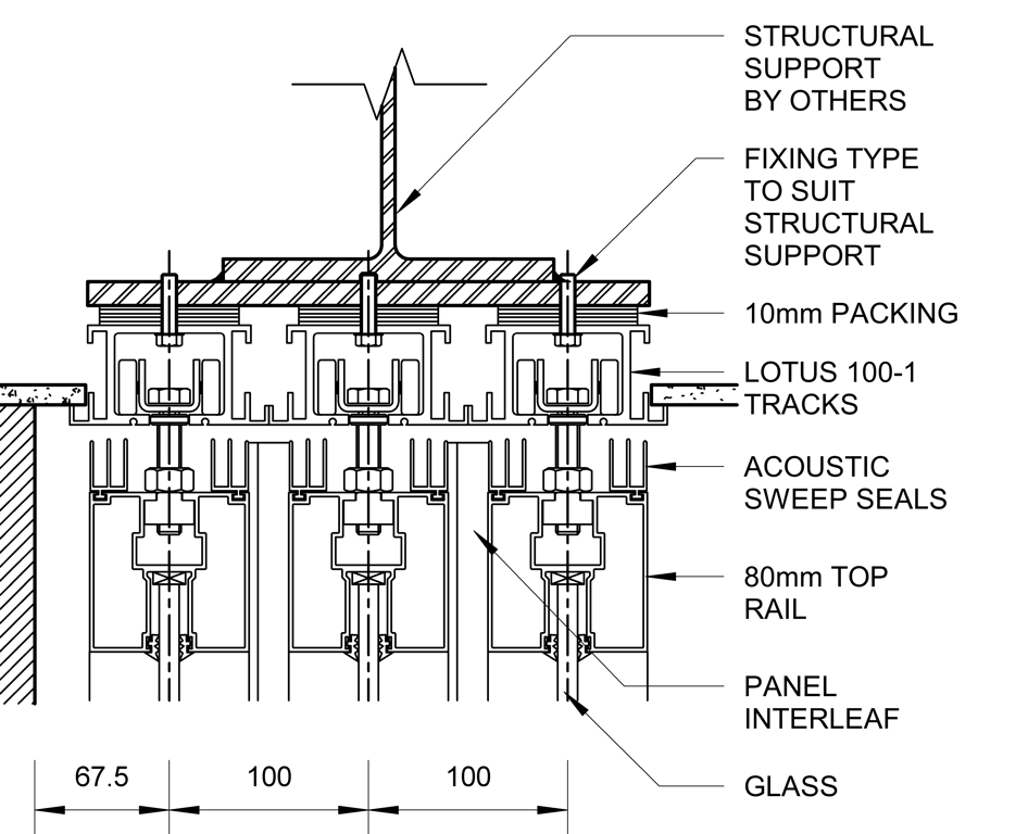 SL80+ - Triple Face Slider - Ceiling Recessed - Head Track