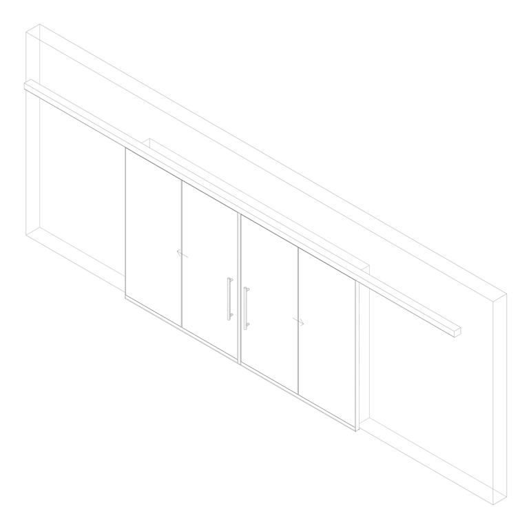 3D Documentation Image of Door Sliding LotusDoors BiParting FaceFixed