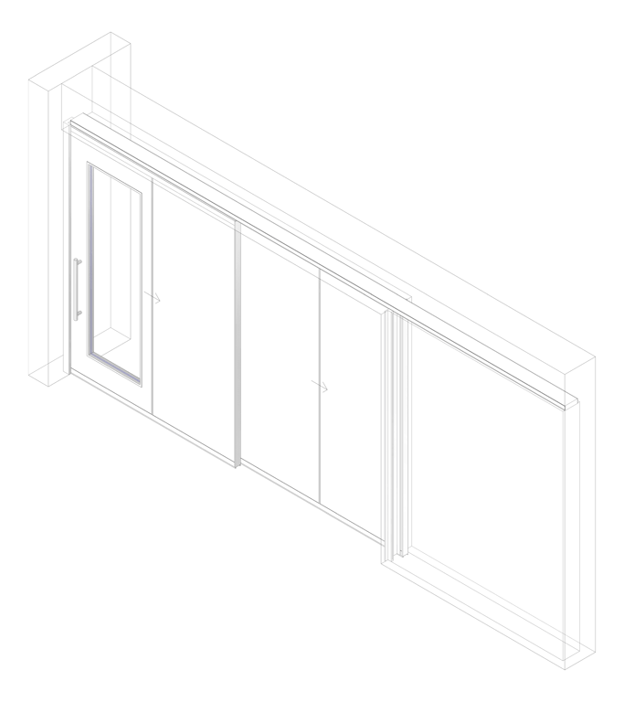 3D Documentation Image of Door Sliding LotusDoors Dual Cavity