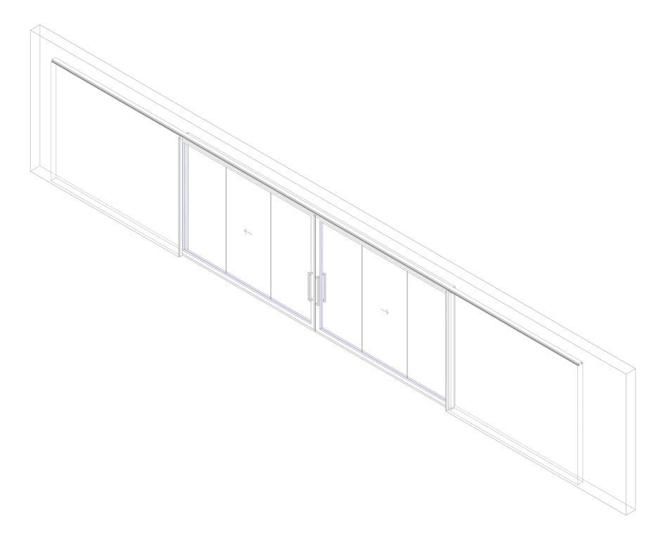 3D Documentation Image of Door Sliding LotusDoors Glass BiParting Cavity