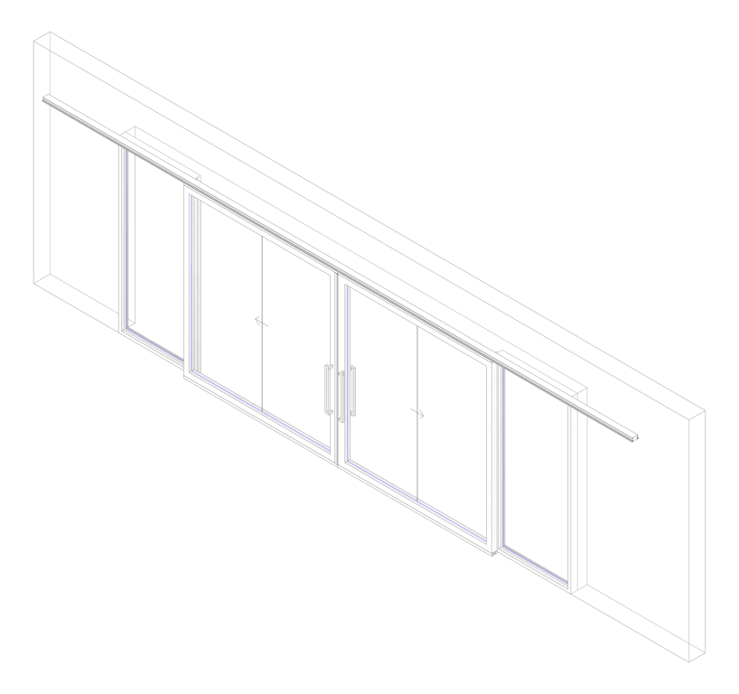 3D Documentation Image of Door Sliding LotusDoors Glass BiParting DualSideLight