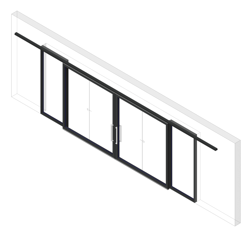 Image of Door Sliding LotusDoors Glass BiParting DualSideLight