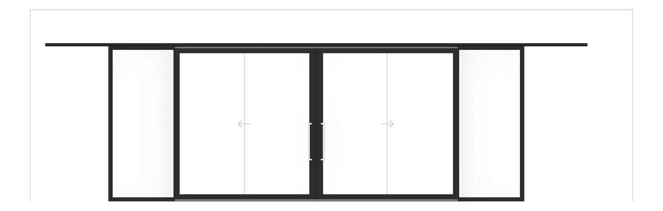 Front Image of Door Sliding LotusDoors Glass BiParting DualSideLight