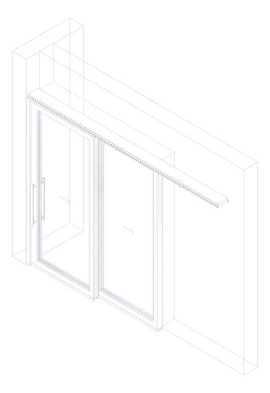 3D Documentation Image of Door Sliding LotusDoors Glass Dual