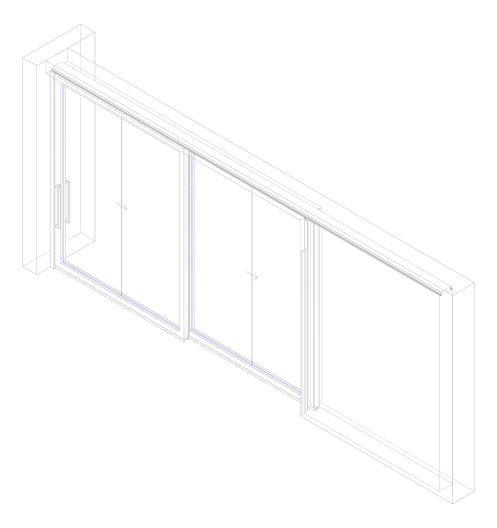 3D Documentation Image of Door Sliding LotusDoors Glass Dual Cavity