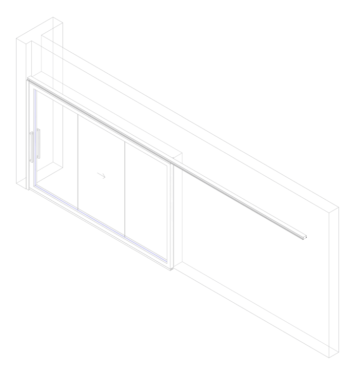 3D Documentation Image of Door Sliding LotusDoors Glass Single